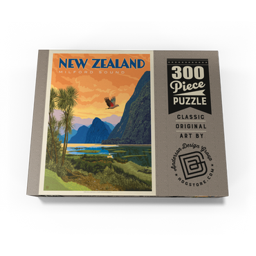 New Zealand: Milford Sound, Vintage Poster 300 Jigsaw Puzzle box view3