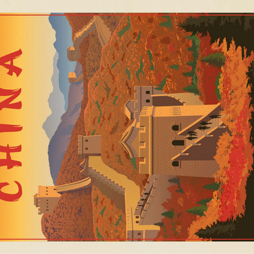 China: Great Wall, Vintage Poster 100 Jigsaw Puzzle 3D Modell