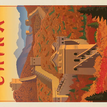 China: Great Wall, Vintage Poster 500 Jigsaw Puzzle 3D Modell