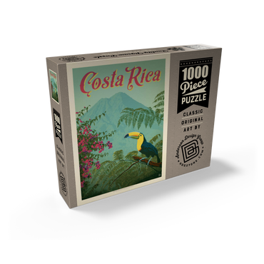 Costa Rica: Toucan in the jungle, Vintage Poster 1000 Jigsaw Puzzle box view2