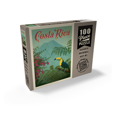 Costa Rica: Toucan in the jungle, Vintage Poster 100 Jigsaw Puzzle box view2