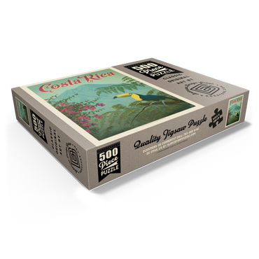 Costa Rica: Toucan in the jungle, Vintage Poster 500 Jigsaw Puzzle box view1