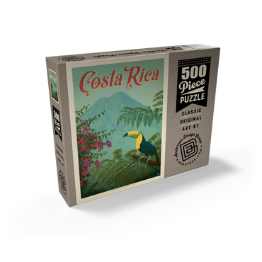 Costa Rica: Toucan in the jungle, Vintage Poster 500 Jigsaw Puzzle box view2
