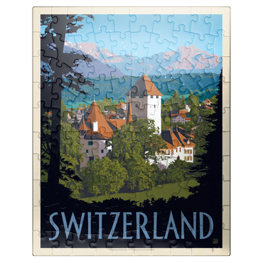 puzzleplate Switzerland, Vintage Travel Poster 100 Jigsaw Puzzle