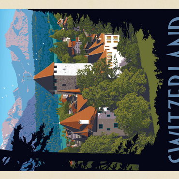 Switzerland, Vintage Travel Poster 500 Jigsaw Puzzle 3D Modell