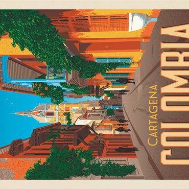 Colombia: Cartagena, Vintage Poster 1000 Jigsaw Puzzle 3D Modell