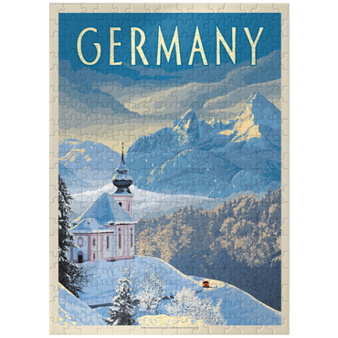 puzzleplate Germany: Bavarian Alps, Vintage Poster 300 Jigsaw Puzzle