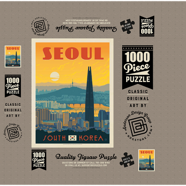 South Korea: Seoul, Vintage Poster 1000 Jigsaw Puzzle box 3D Modell