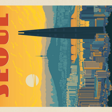 South Korea: Seoul, Vintage Poster 500 Jigsaw Puzzle 3D Modell