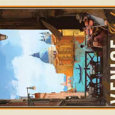 Italy, Venice: La Dolce Vita, Vintage Poster 1000 Jigsaw Puzzle 3D Modell