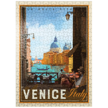 puzzleplate Italy, Venice: La Dolce Vita, Vintage Poster 500 Jigsaw Puzzle