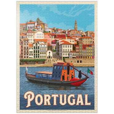 puzzleplate Portugal: Porto District, Vintage Poster 1000 Jigsaw Puzzle