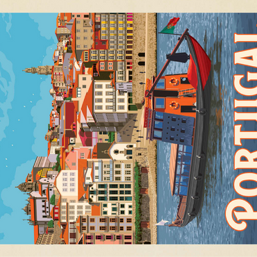 Portugal: Porto District, Vintage Poster 100 Jigsaw Puzzle 3D Modell