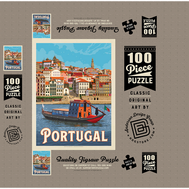 Portugal: Porto District, Vintage Poster 100 Jigsaw Puzzle box 3D Modell