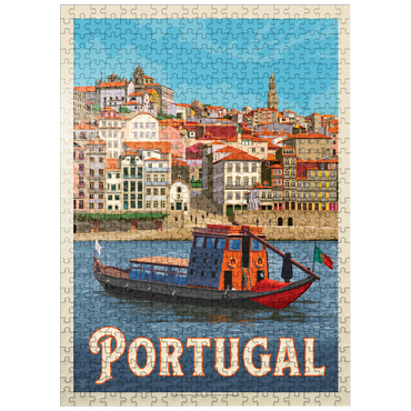 puzzleplate Portugal: Porto District, Vintage Poster 500 Jigsaw Puzzle