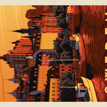 Sweden: Stockholm, Vintage Poster 1000 Jigsaw Puzzle 3D Modell