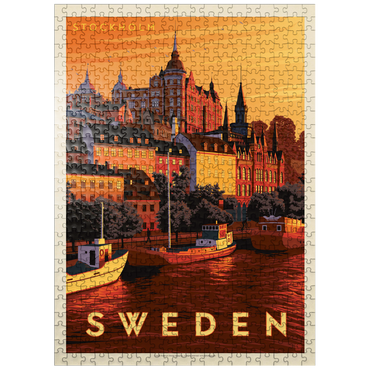 puzzleplate Sweden: Stockholm, Vintage Poster 500 Jigsaw Puzzle