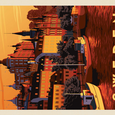 Sweden: Stockholm, Vintage Poster 500 Jigsaw Puzzle 3D Modell