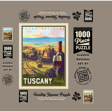 Italy, Tuscany: Terra Del Vino, Vintage Poster 1000 Jigsaw Puzzle box 3D Modell
