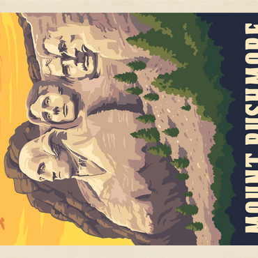 Mt Rushmore National Memorial: Side View, Vintage Poster 1000 Jigsaw Puzzle 3D Modell