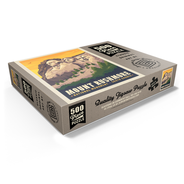 Mt Rushmore National Memorial: Side View, Vintage Poster 500 Jigsaw Puzzle box view1
