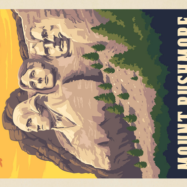 Mt Rushmore National Memorial: Side View, Vintage Poster 500 Jigsaw Puzzle 3D Modell