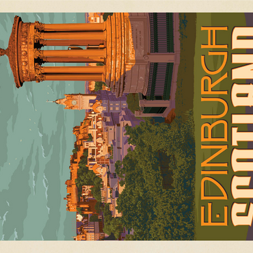 Scotland: Edinburgh, Vintage Poster 1000 Jigsaw Puzzle 3D Modell