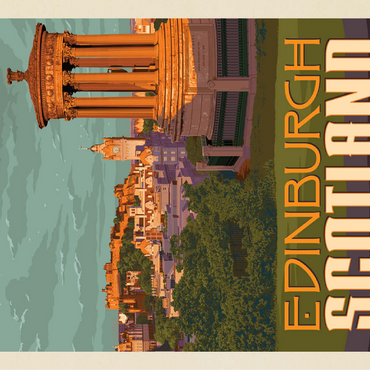 Scotland: Edinburgh, Vintage Poster 100 Jigsaw Puzzle 3D Modell