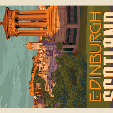 Scotland: Edinburgh, Vintage Poster 500 Jigsaw Puzzle 3D Modell