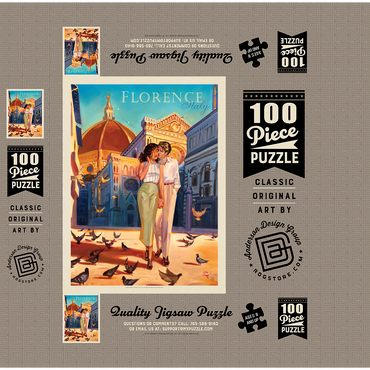 Italy: Florence Fling, Vintage Poster 100 Jigsaw Puzzle box 3D Modell
