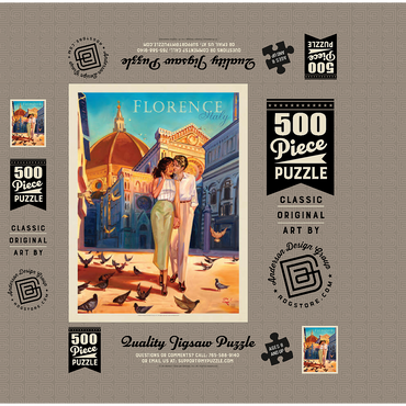 Italy: Florence Fling, Vintage Poster 500 Jigsaw Puzzle box 3D Modell