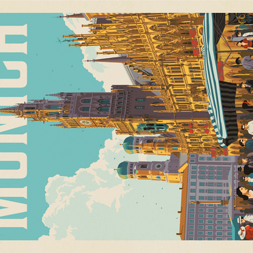 Germany: Munich, Vintage Poster 1000 Jigsaw Puzzle 3D Modell