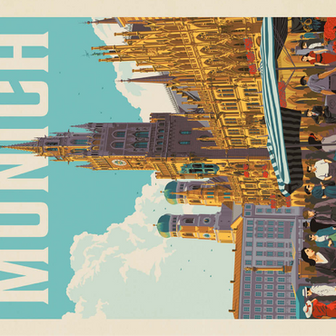Germany: Munich, Vintage Poster 100 Jigsaw Puzzle 3D Modell