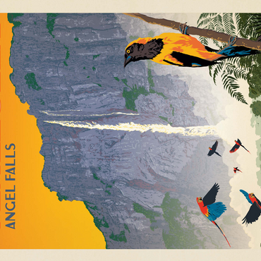 Venezuela: Angel Falls, Vintage Poster 500 Jigsaw Puzzle 3D Modell