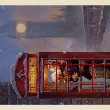 England: London Phone Booth, Vintage Poster 1000 Jigsaw Puzzle 3D Modell