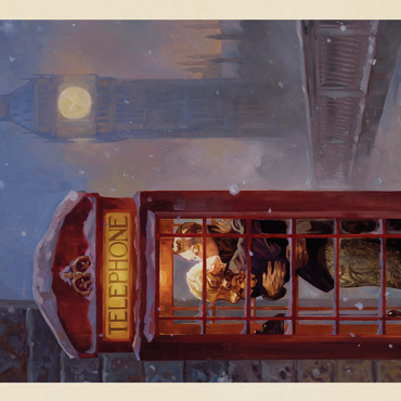 England: London Phone Booth, Vintage Poster 500 Jigsaw Puzzle 3D Modell
