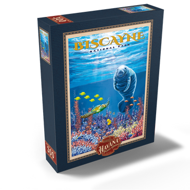 Biscayne National Park - Manatees Whispering Beneath, Vintage Travel Poster 300 Jigsaw Puzzle box view2