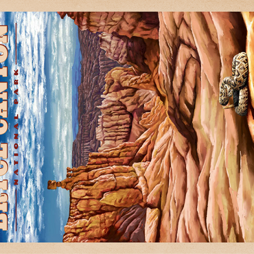Bryce Canyon National Park - Pillars of Stone, Vintage Travel Poster 100 Jigsaw Puzzle 3D Modell