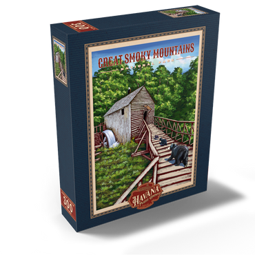 Great Smoky Mountains National Park - Enchanted Mill Among Smoky Highlands, Vintage Travel Poster 300 Jigsaw Puzzle box view2