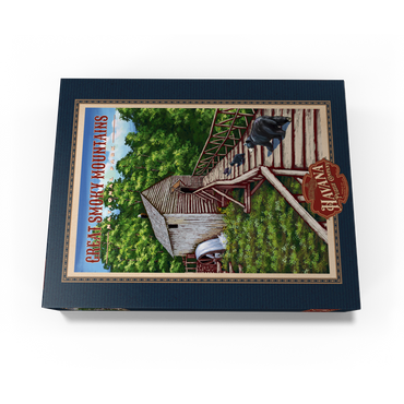 Great Smoky Mountains National Park - Enchanted Mill Among Smoky Highlands, Vintage Travel Poster 300 Jigsaw Puzzle box view3
