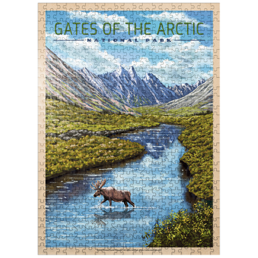 puzzleplate Gates of the Arctic National Park - The Arctic Whisper, Vintage Travel Poster 500 Jigsaw Puzzle