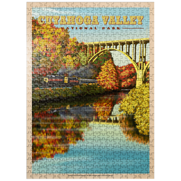 puzzleplate Cuyahoga Valley - Train Journey through Autumn, Vintage Travel Poster 500 Jigsaw Puzzle