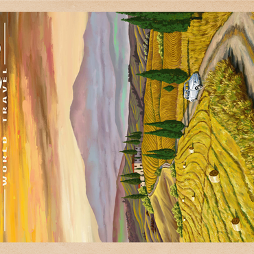 Tuscany - Val d'Orcia, Vintage Travel Poster 1000 Jigsaw Puzzle 3D Modell