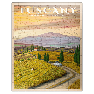 puzzleplate Tuscany - Val d'Orcia, Vintage Travel Poster 100 Jigsaw Puzzle