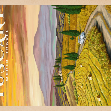 Tuscany - Val d'Orcia, Vintage Travel Poster 100 Jigsaw Puzzle 3D Modell