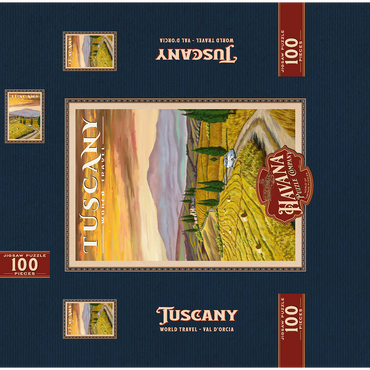 Tuscany - Val d'Orcia, Vintage Travel Poster 100 Jigsaw Puzzle box 3D Modell