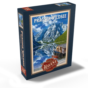 Pragser Wildsee - Mountain Reflections, Vintage Travel Poster 100 Jigsaw Puzzle box view1