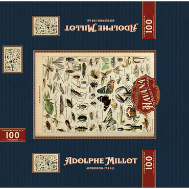 Arthropoda For All, Vintage Art Poster, Adolphe Millot 100 Jigsaw Puzzle box 3D Modell