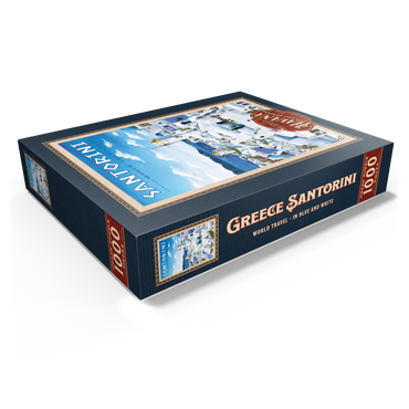 Greece Santorini - In Blue and White, Vintage Travel Poster 1000 Jigsaw Puzzle box view1