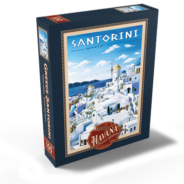 Greece Santorini - In Blue and White, Vintage Travel Poster 100 Jigsaw Puzzle box view1